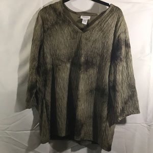 AVENUE STRETCH brown dark brown pullover top 14/16